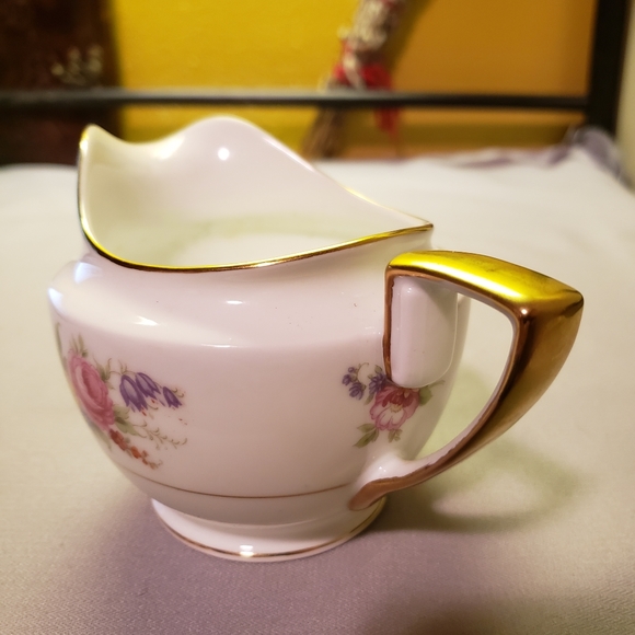 Vtg Syrup/Pitcher/Creamer "Phyllis" By Noritake Gold Accents Roses Porcelain - Picture 2 of 7